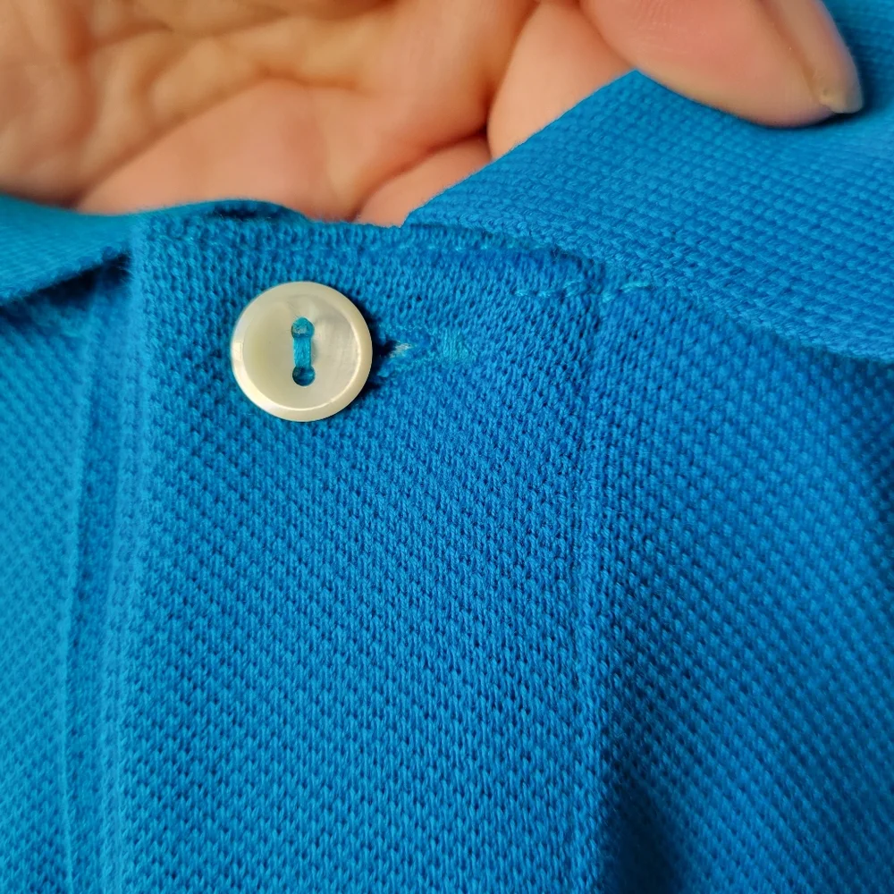 Lacoste Piqué Polo Blue Men's Shirt Collared Peru Cotton Buttons Logo XXL $89.50 - Picture 5 of 12